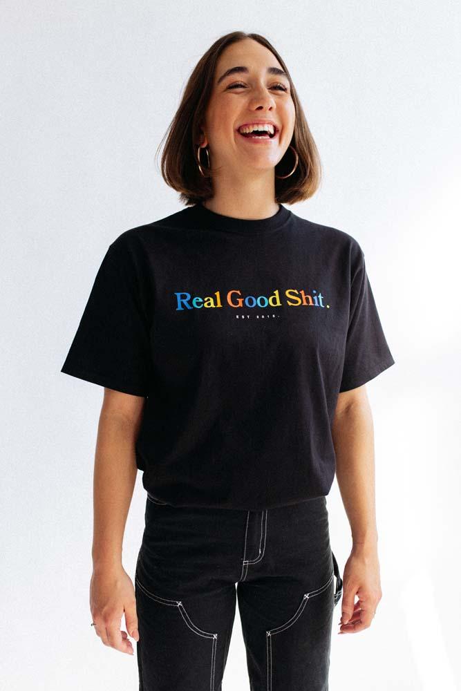 Multi-Color Real Good Shit (Black) T-shirt