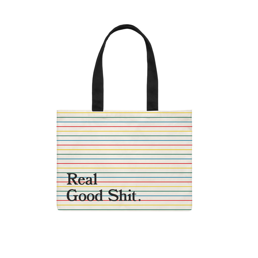 Real Good Shit (Striped) Canvas Tote Bag